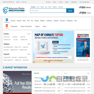 Refwin.com: World Refractories Market Information, Data, Suppliers, Online Trading